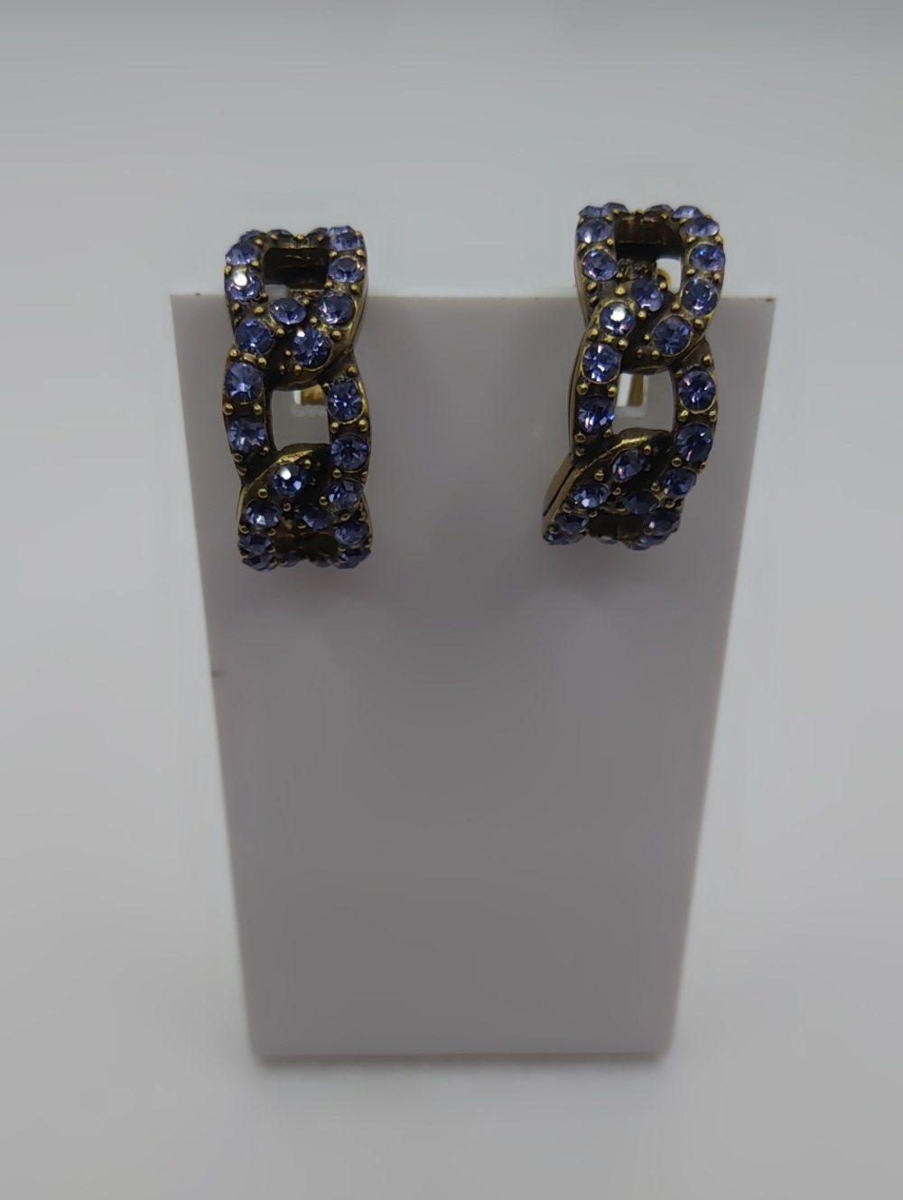 Heidi Daus Periwinkle Rhinestone Clip On Earrings
